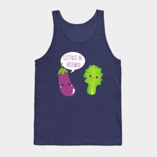 Lettuce Be Friends Funny Eggplant and Lettuce Tank Top